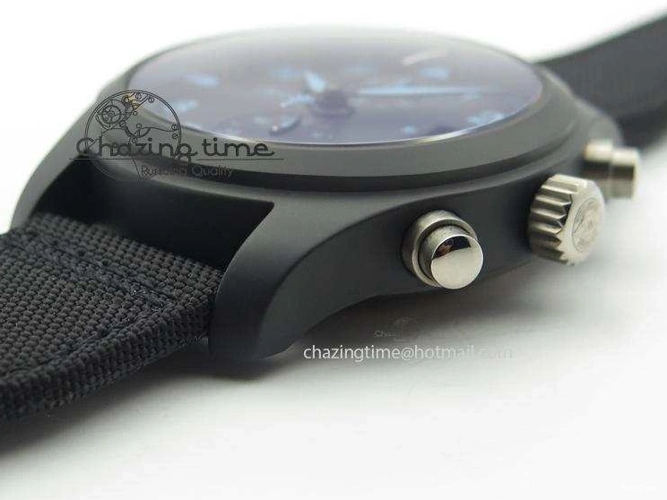 MIROTIME 0422 Comfortable Pilot Chrono IW388003 Real Ceramic ZF 1:1 Best Edition On Black Nylon Strap A 7322
